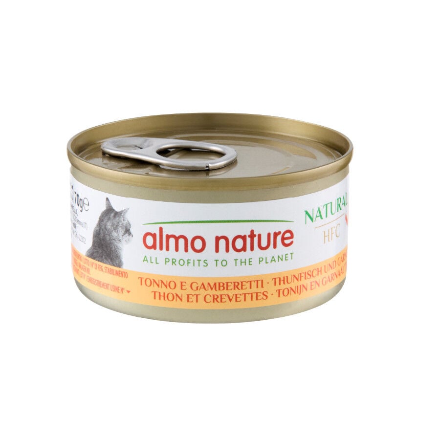 70 g Almo Nature HFC At&uacute;n y Gambas lata para gatos , , large indicador imagen numero 1