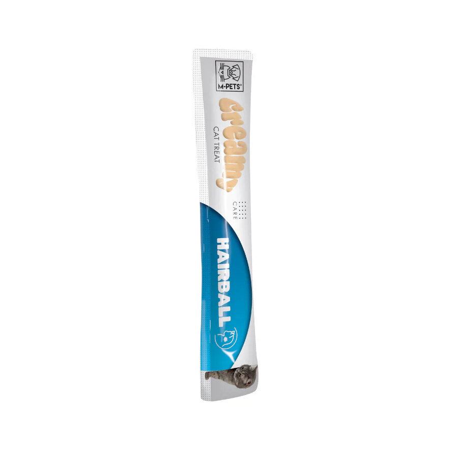 4 sobres x 15 g M-Pets Creamy Bolas de Pelo At&uacute;n y Pollo snack para gatos, , large indicador imagen numero 2