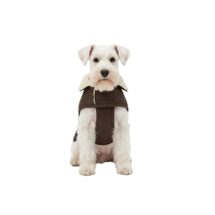 Gotoo Abrigo Efecto Piel Marr&oacute;n para perros, , large indicador imagen numero 7