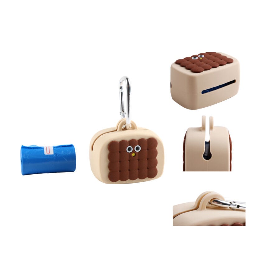 Gotoo Porta bolsas silicona marr&oacute;n para perros, , large indicador imagen numero 3