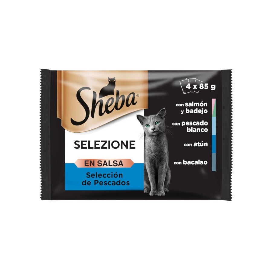 12 sobres x 85 g Sheba Selezione Pescados Salsa en Bolsita para Gatos , , large Imagen numero 1