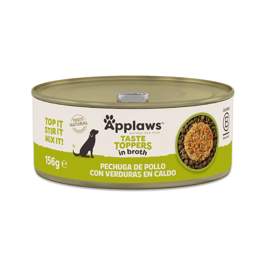 156 g Applaws Taste Toppers Pollo con Vegetales en Caldo lata para perros, , large Imagen numero 1