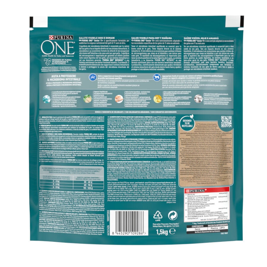 1.5 kg Purina One Senior 11+ Bifensis Pollo pienso para gatos, , large Imagen numero 4