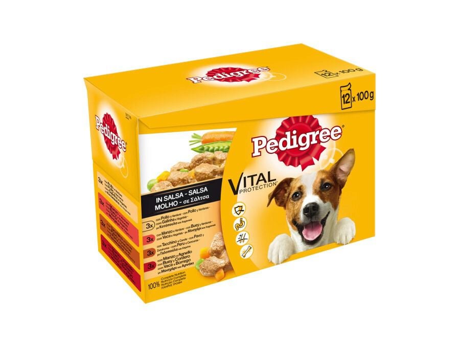 12 sobres x 100 g Pedigree Sabores Mixtos Salsa en Bolsita para Perros - Multipack, , large indicador imagen numero 3