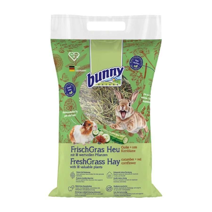 500 g Bunny Heno Pepino y Flor de Ma&iacute;z Roja para conejos y roedores, , large Imagen numero 1