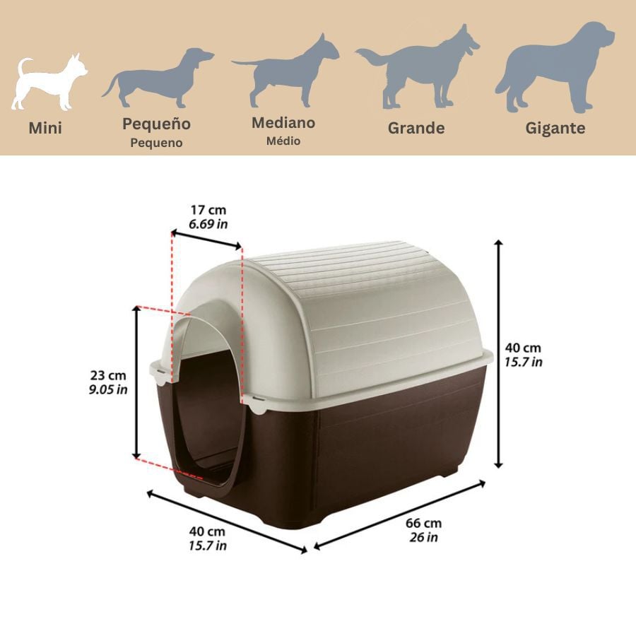 Ferplast Kenny Caseta de Pl&aacute;stico Marr&oacute;n para perros, , large indicador imagen numero 3
