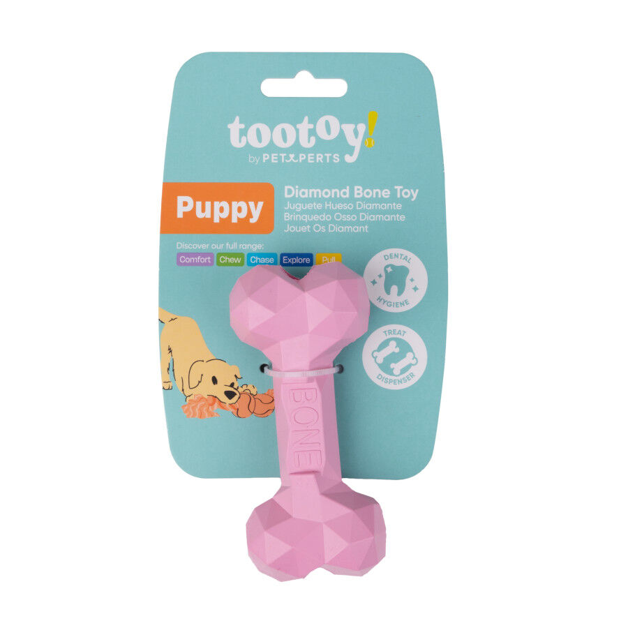 Tootoy! Hueso Mordedor de Goma Rosa para cachorros, , large indicador imagen numero 7