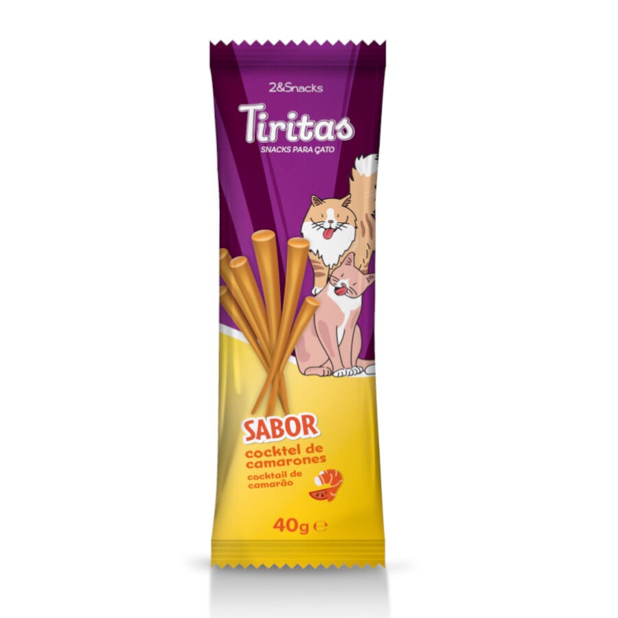 40 g 2&Snacks Tiritas de C&oacute;ctel de Camarones para gatos, , large indicador imagen numero 1