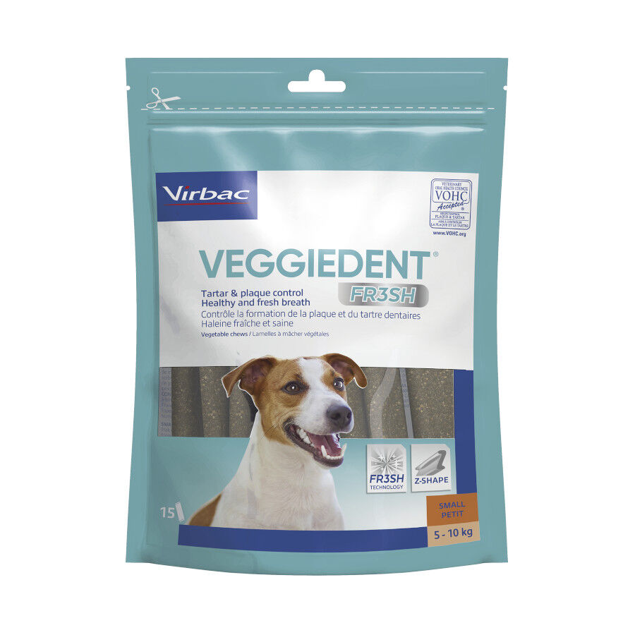 15 barritas Virbac Snacks Dentales Veggiedent Fresh para perros de raza peque&ntilde;a, , large Imagen numero 1