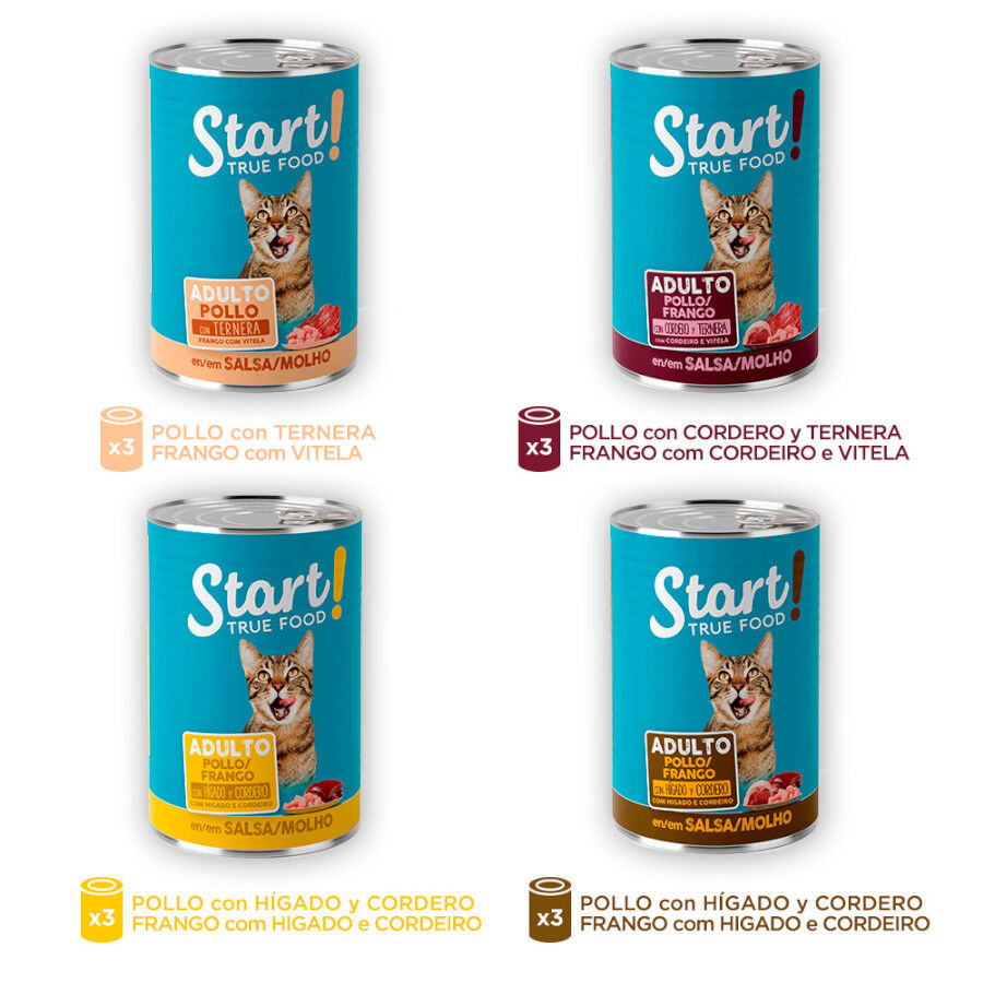 12 latas x 400 g Start Multipack de Carne en Salsa para Gatos, , large Imagen numero 3
