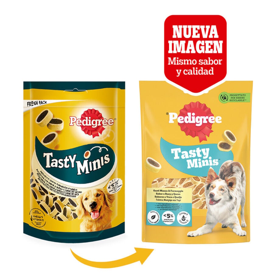 140 g Pedigree Tasty Mini Snacks Sabor Queso y Buey para Perros, , large indicador imagen numero 2