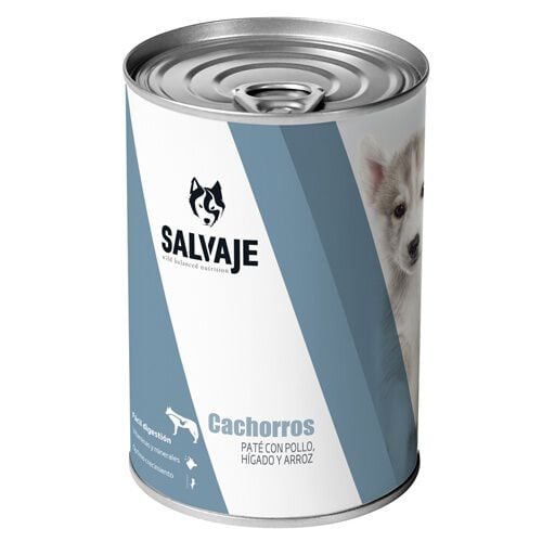 Salvaje Pollo e H&iacute;gado en pat&eacute; lata para cachorros