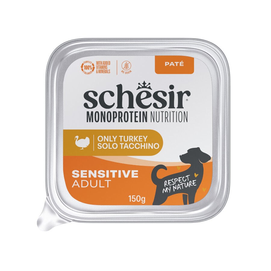 150 g Schesir Monoprotein Tarrina Pavo pat&eacute; para perros, , large Imagen numero 1