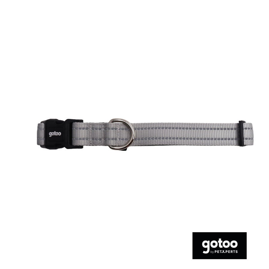 Gotoo Collar de nylon reflectante gris para perros