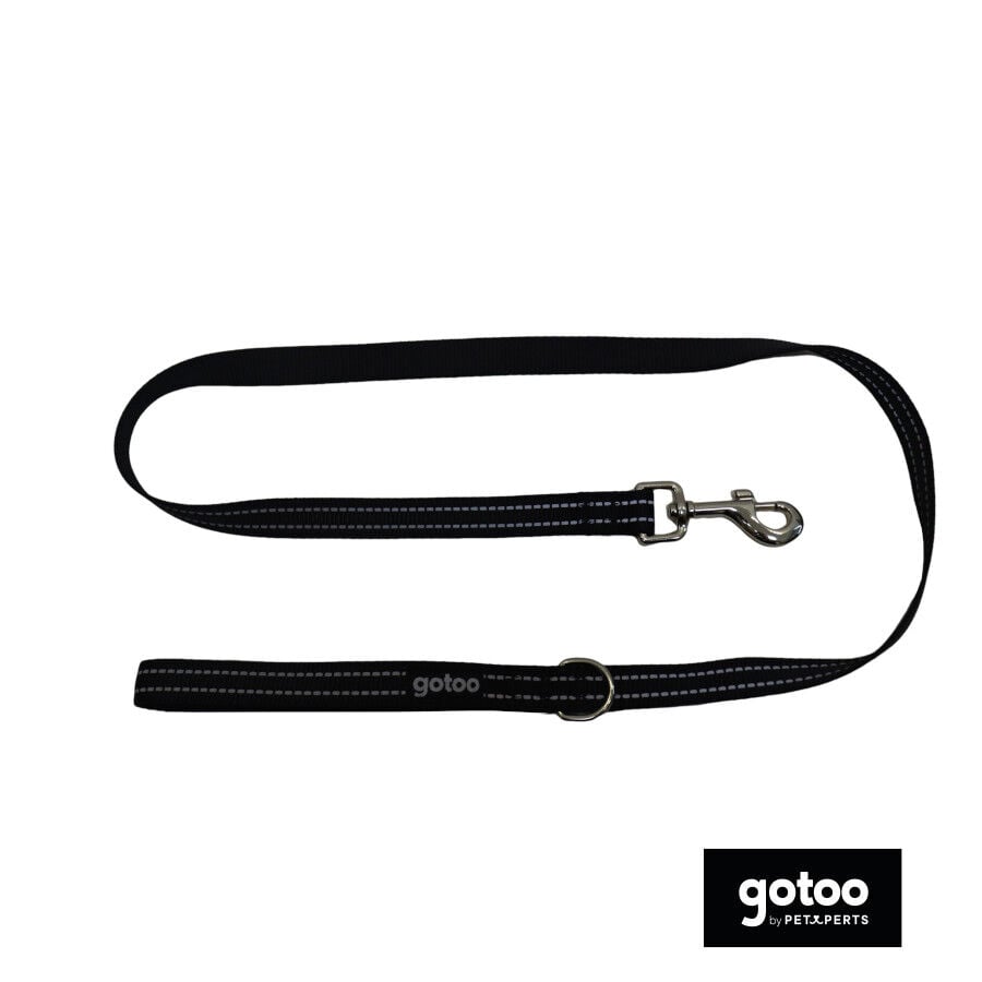 Gotoo Correa de nylon negra reflectante para perros, , large indicador imagen numero 2