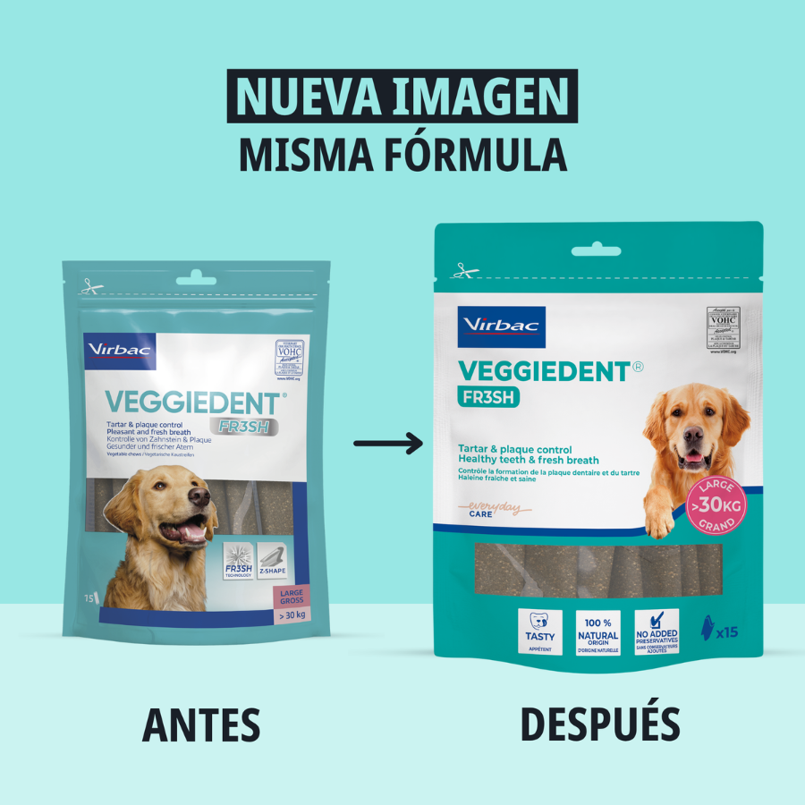 15 barritas Virbac Snacks Dentales Veggiedent Fresh para perros de raza grande, , large Imagen numero 3