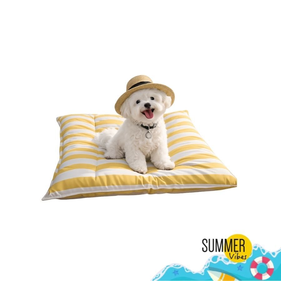 Summer Vibes Cama Rectangular Refrescante Amarilla para perros, , large indicador imagen numero 7