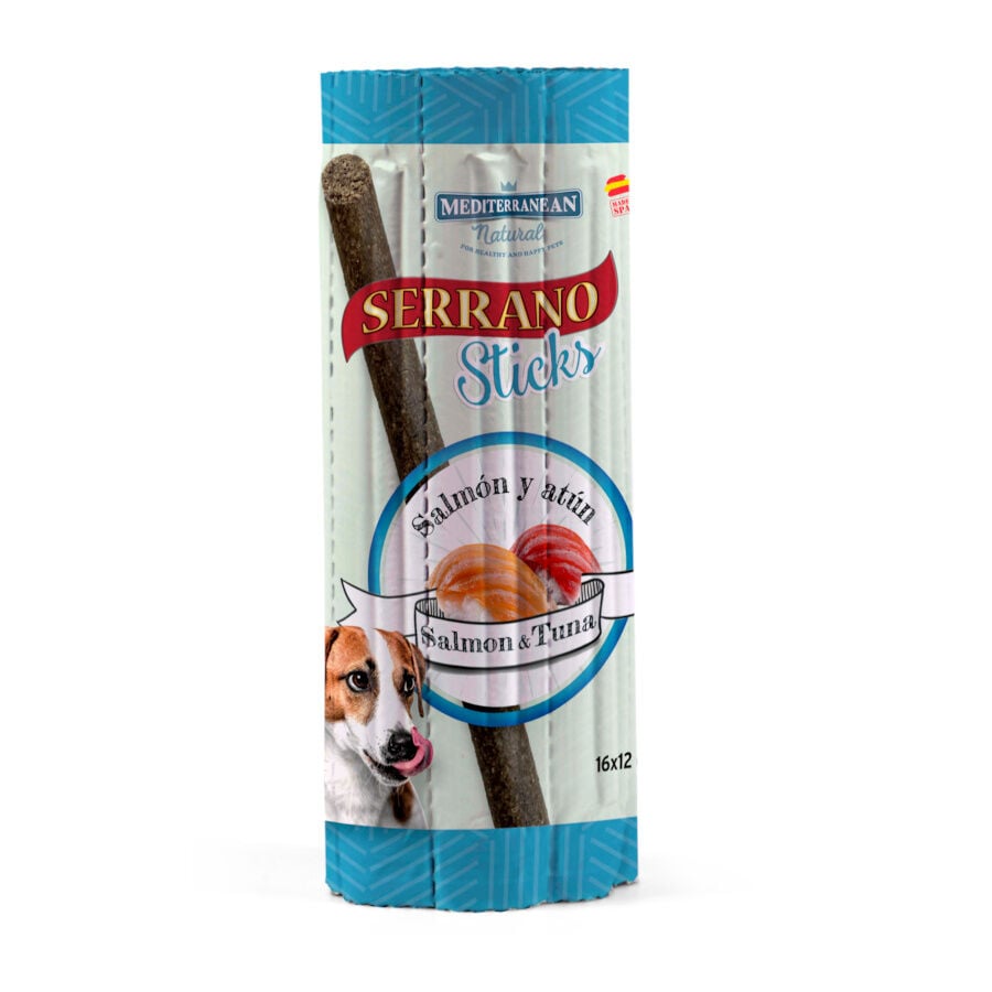 Mediterranean Natural Serrano Barritas de Salm&oacute;n y At&uacute;n para perros