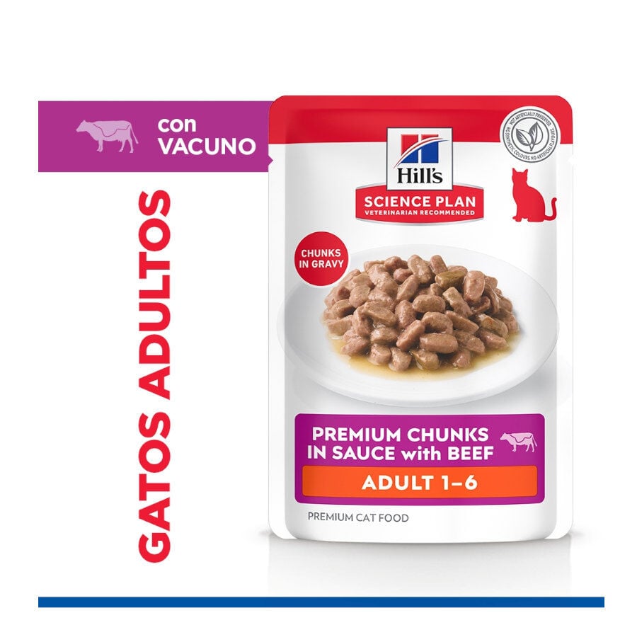 85 g Hill's Science Plan Adult Ternera Sobre en Salsa para gatos, , large indicador imagen numero 3