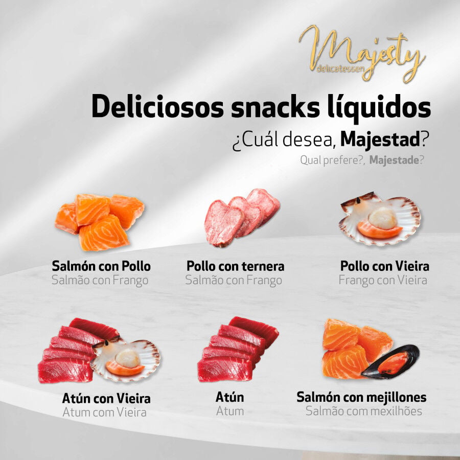 6 sobres x 15 g Majesty At&uacute;n snack l&iacute;quido para gatos, , large indicador imagen numero 3
