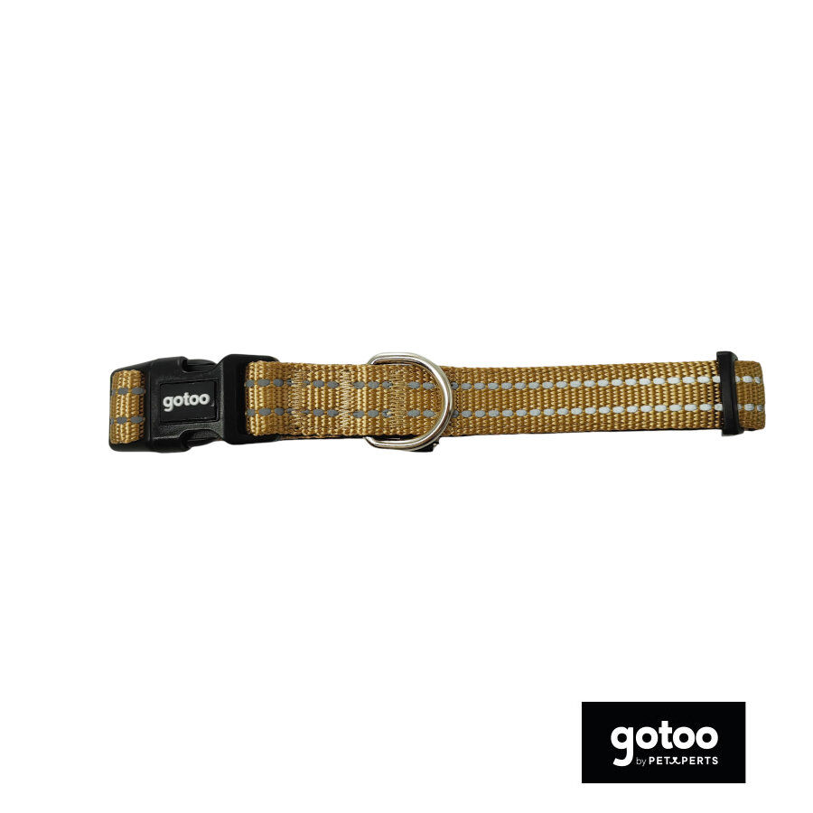 Gotoo Collar de nylon reflectante beige para perros