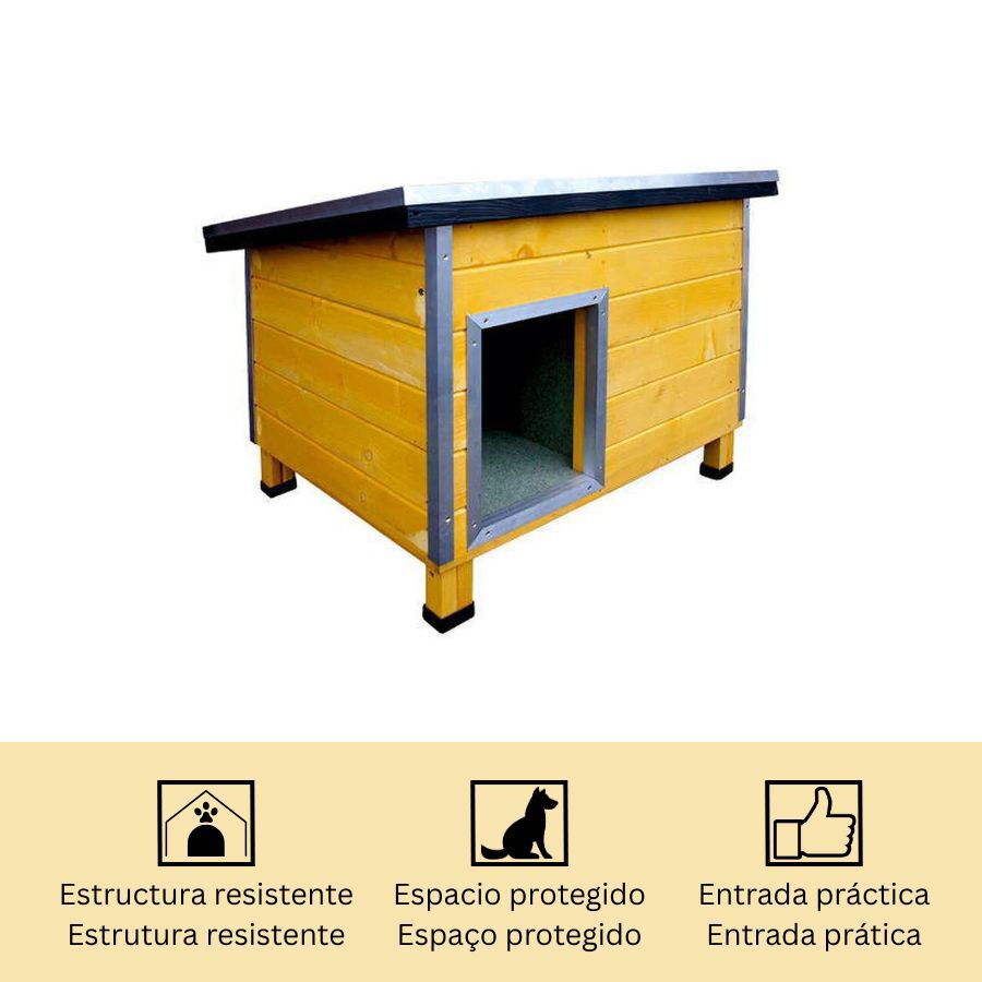 TK-Pet Nevada Caseta de Madera Amarilla para perros, , large indicador imagen numero 4