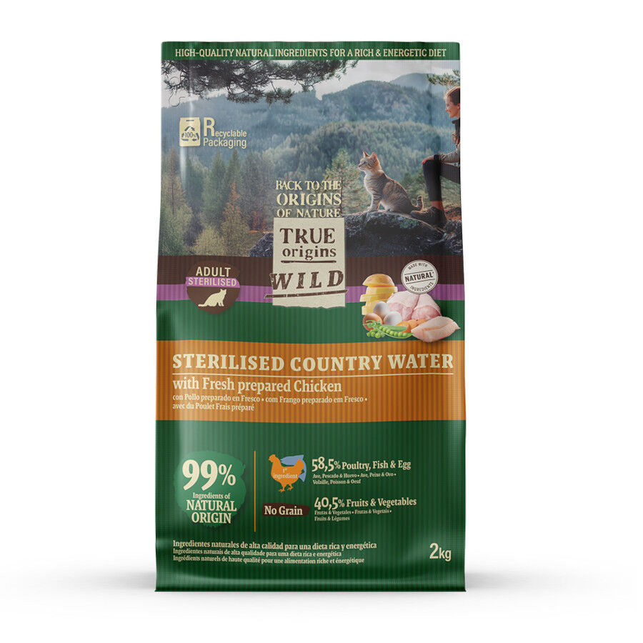 6 kg True Origins Wild Esterilizado Country Water Pollo pienso para gatos, , large indicador imagen numero 2