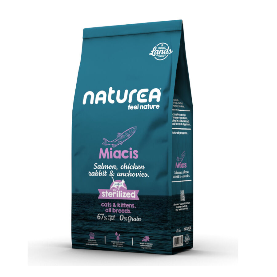 5.5 kg Naturea Lands Miacis Salm&oacute;n con Pollo, Conejo y Anchoas pienso para gatos, , large Imagen numero 1