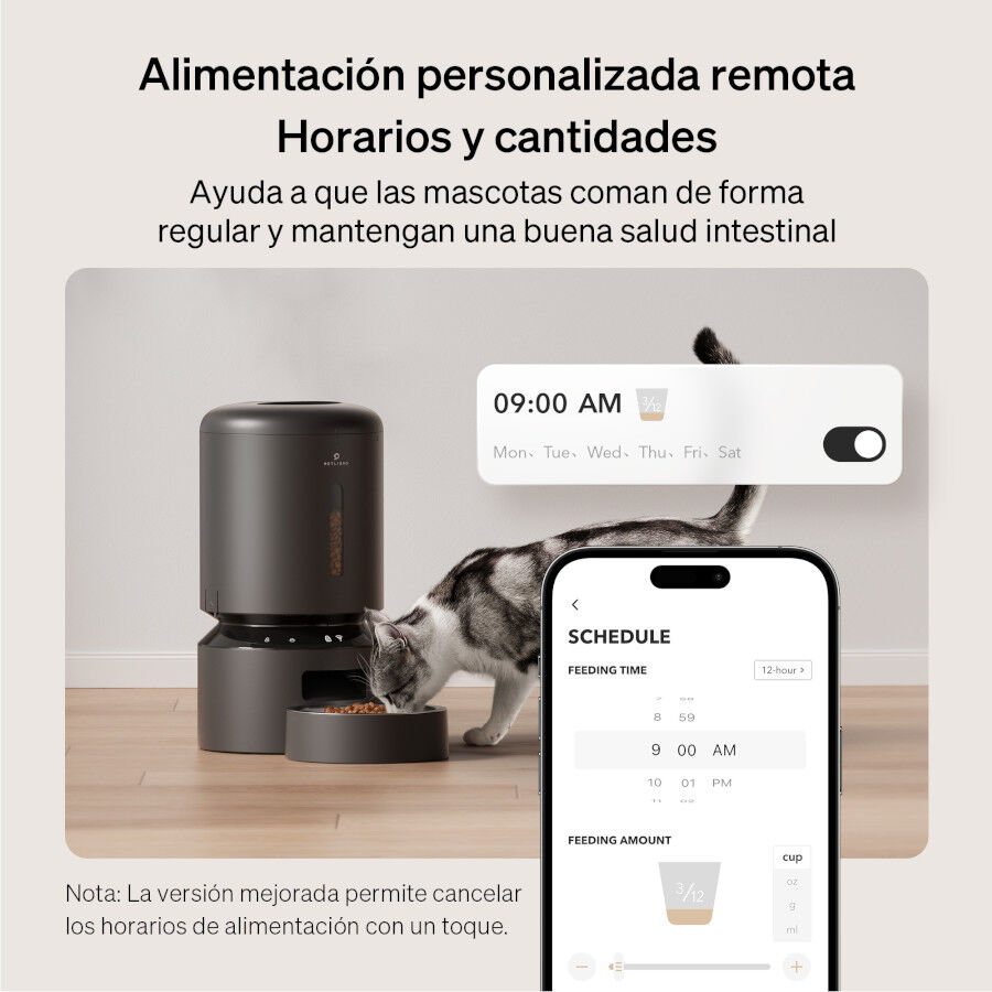 Petlibro Granary Wi-Fi Comedero Autom&aacute;tico Negro para perros y gatos, , large indicador imagen numero 3
