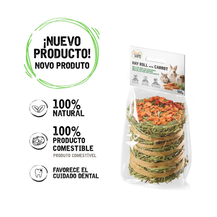 100 g Small Life Rollo de Heno con Zanahoria Snack para roedores y conejos, , large indicador imagen numero 2