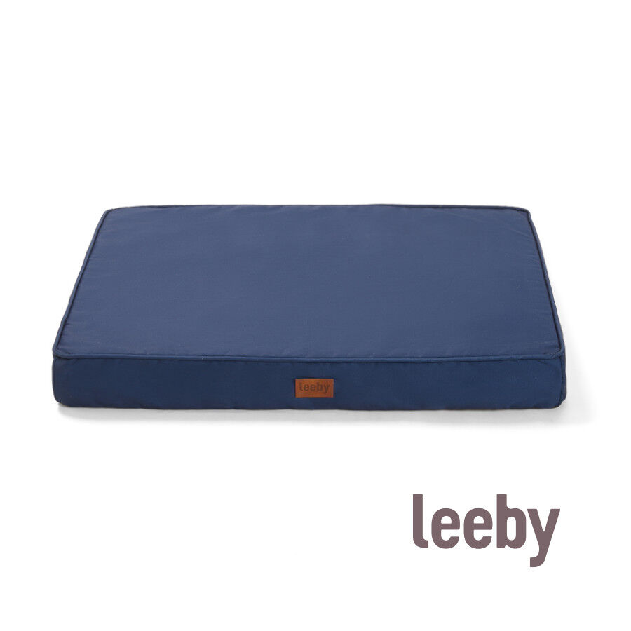 Leeby colch&oacute;n viscoel&aacute;stico azul para perros