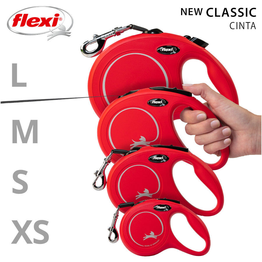 Flexi New Classic Correa Extensible de Cinta Roja para perros, , large Imagen numero 4