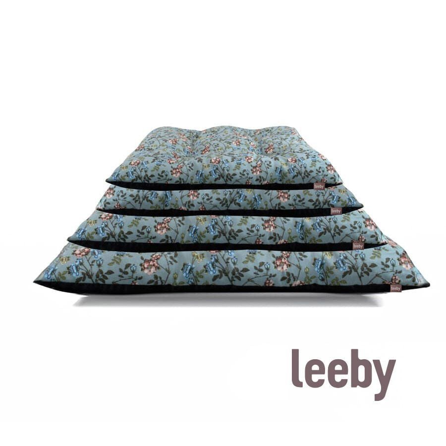Leeby Coj&iacute;n Acolchado Turquesa de Flores para perros, , large Imagen numero 3