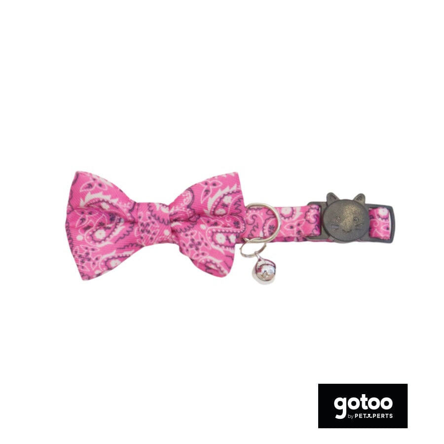 Gotoo Collar rosa con cascabel extra&iacute;ble para gatos