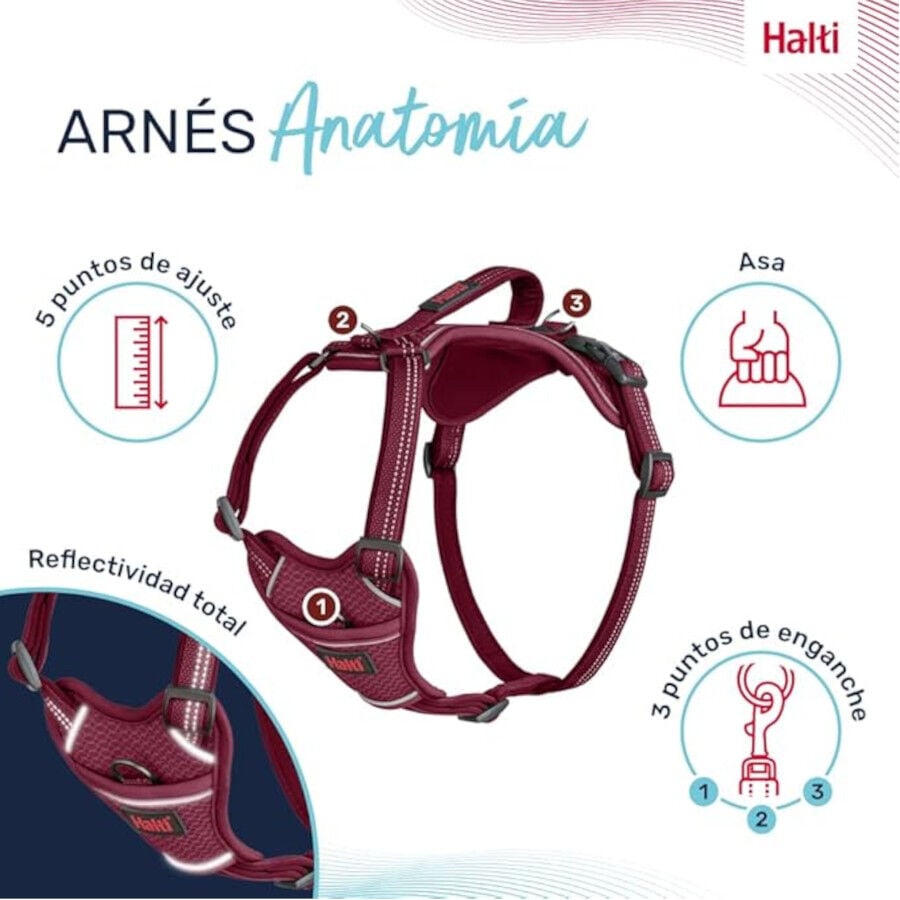 Halti arn&eacute;s anat&oacute;mico con asa magenta para perros, , large indicador imagen numero 3