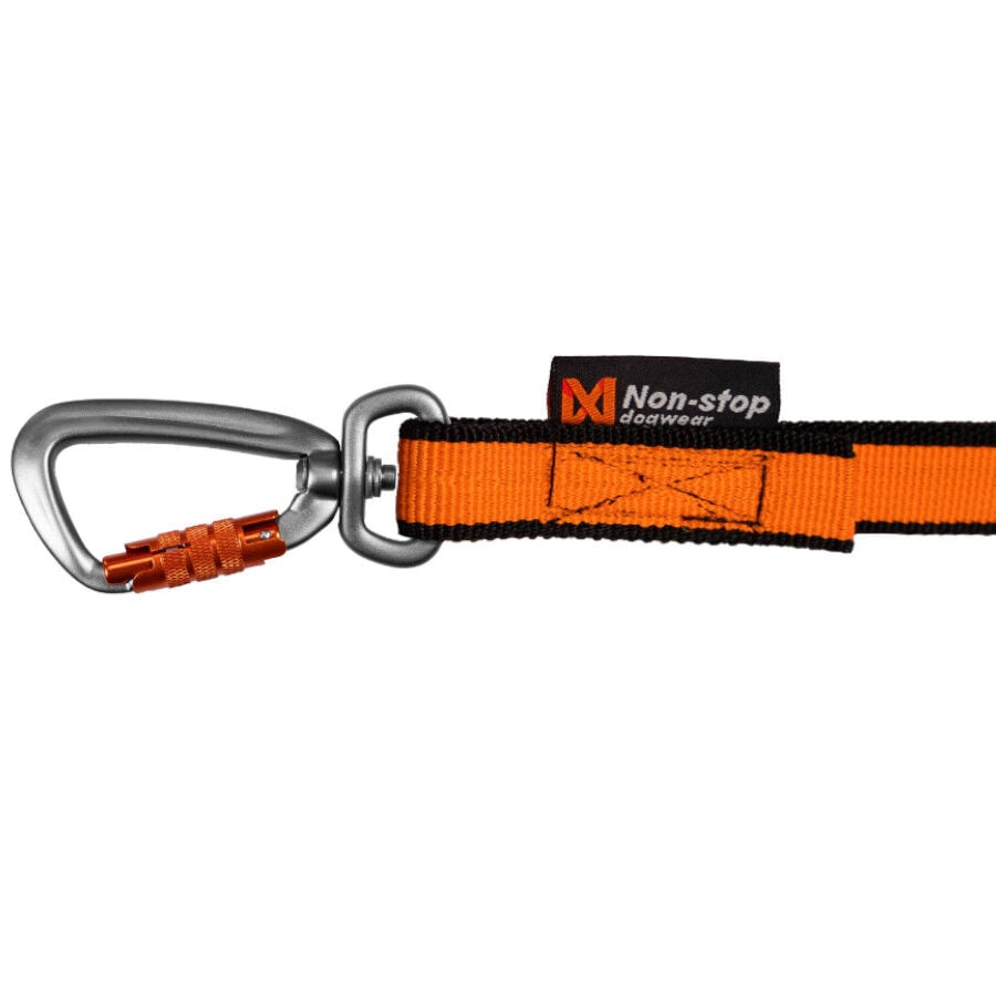 Non-stop dogwear Bungee Correa El&aacute;stica Negra y Naranja para perros, , large indicador imagen numero 4