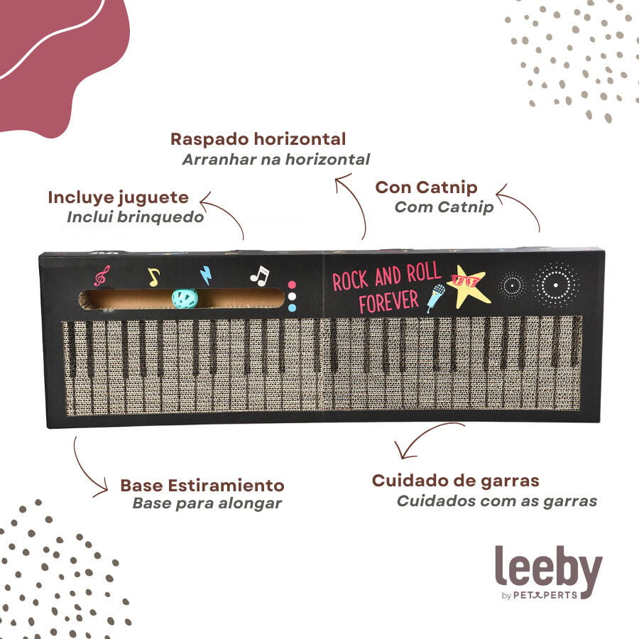 Leeby Kitty teclado rascador de cart&oacute;n con bola para gatos, , large indicador imagen numero 4