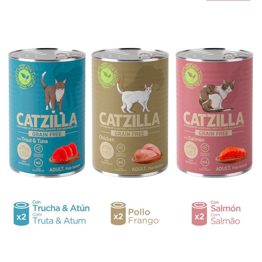 6 latas x 400 g Catzilla Adult Grain Pat&eacute; latas para gatos, , large indicador imagen numero 3