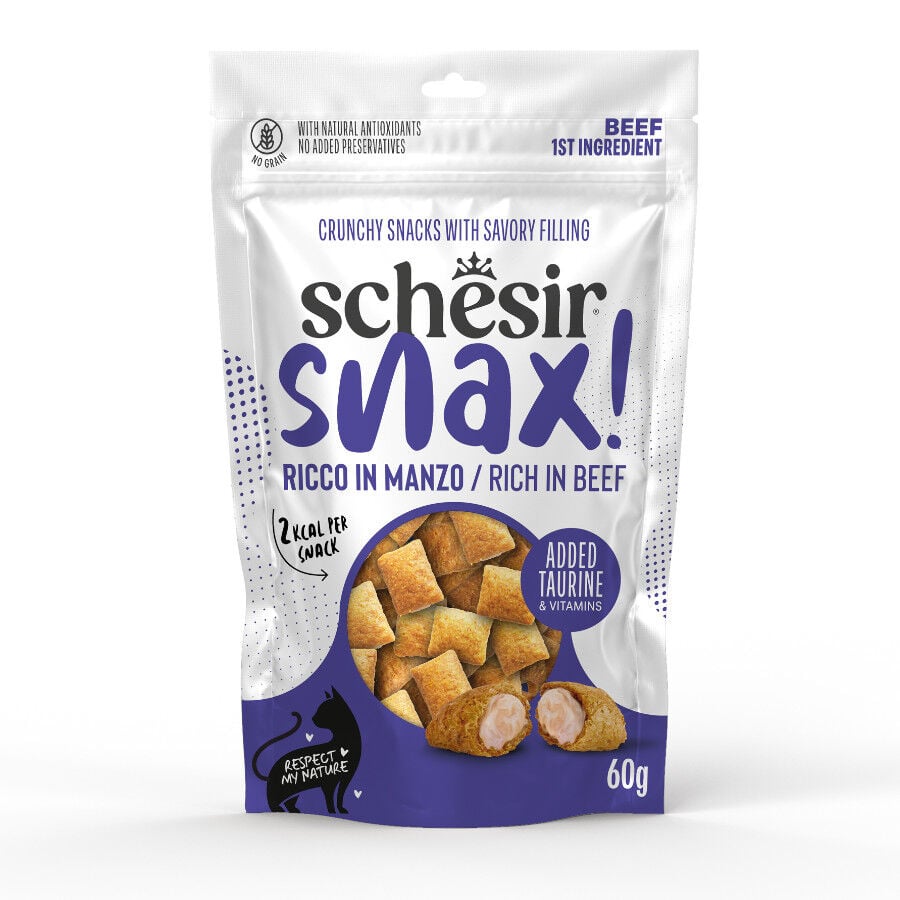 60 g Schesir Snax! Ternera Snacks para gato, , large Imagen numero 1