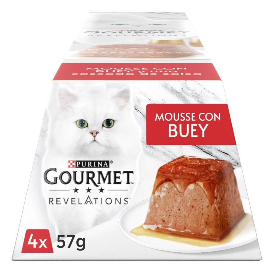 4 tarrinas x 57 g Gourmet Revelations Buey mousse tarrina para gatos, , large indicador imagen numero 3