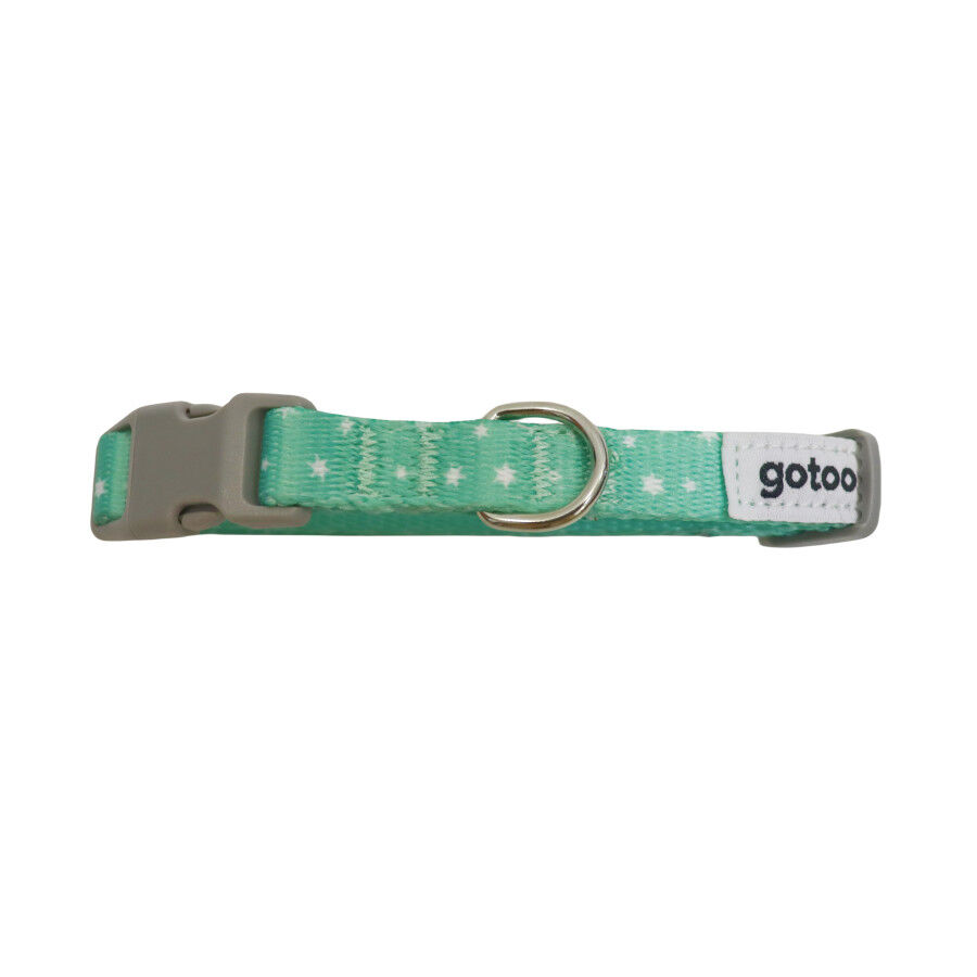 Gotoo Set Correa y Collar estampado con estrellas verde para perros, , large indicador imagen numero 5
