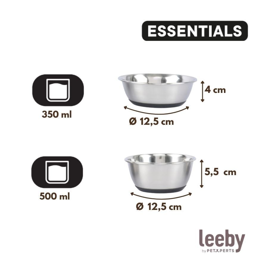 Leeby Comedero Acero Inoxidable con Base Goma para perros y gatos, , large indicador imagen numero 4