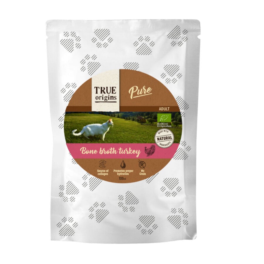 100 ml True Origins Pure Caldo de Huesos de Pavo sobre para gatos, , large Imagen numero 1