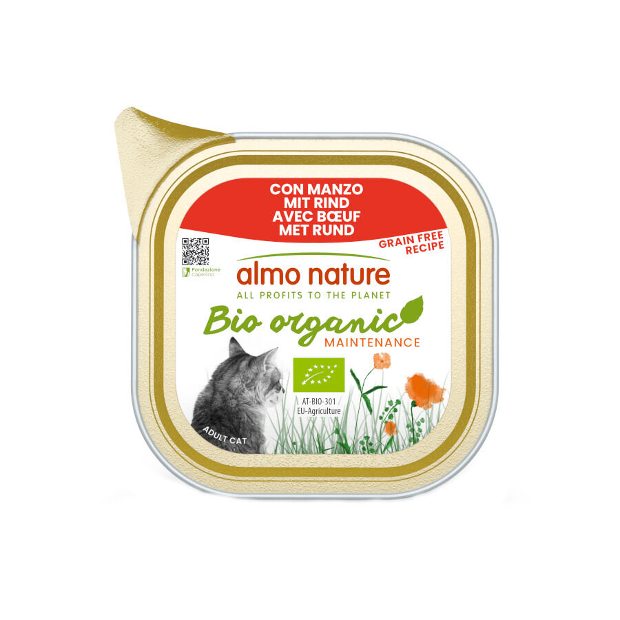 85 g Almo Nature Bio Organic Maintenance Grain Free Ternera tarrina para gatos, , large Imagen numero 1