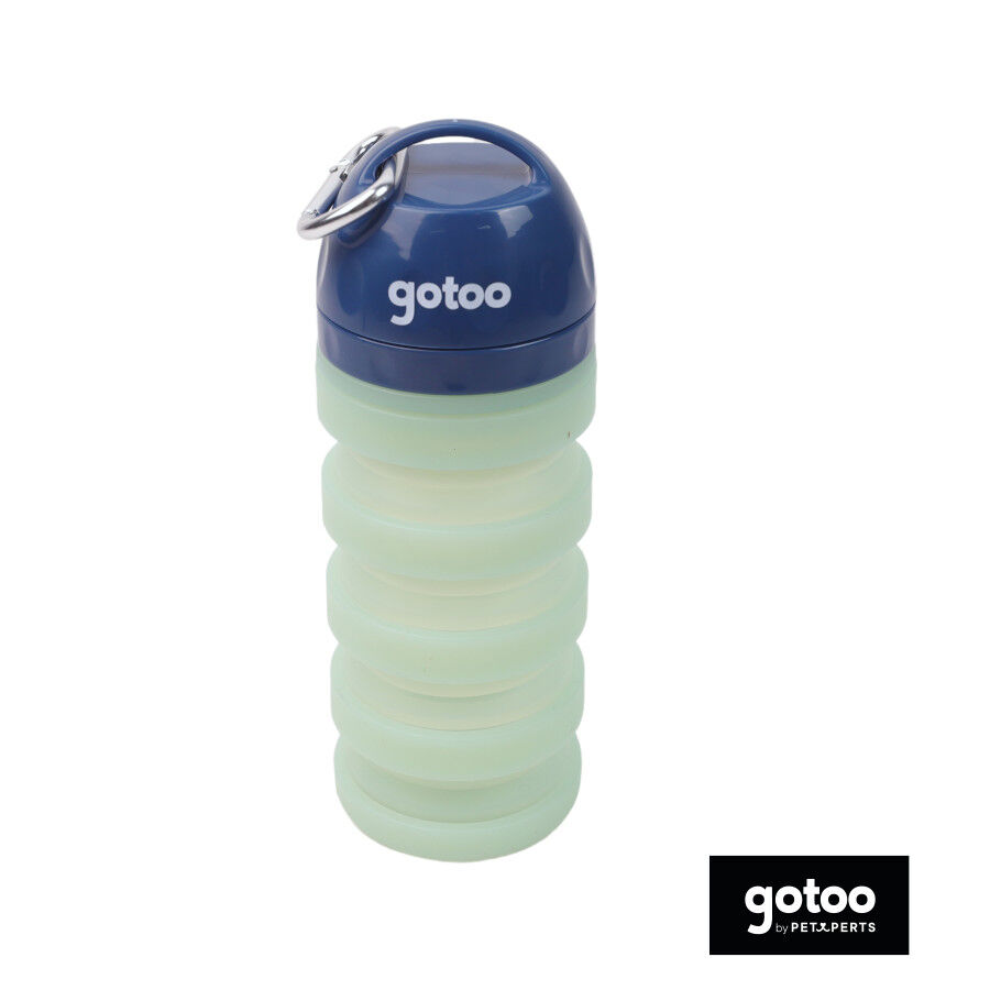 Gotoo Botella Bebedero Port&aacute;til de Silicona Azul y Verde para perros y gatos, , large indicador imagen numero 2