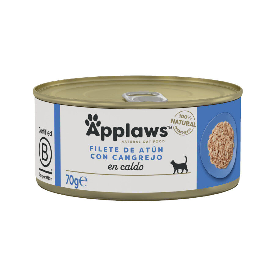 70 g Applaws At&uacute;n y Cangrejo lata para gatos, , large Imagen numero 1