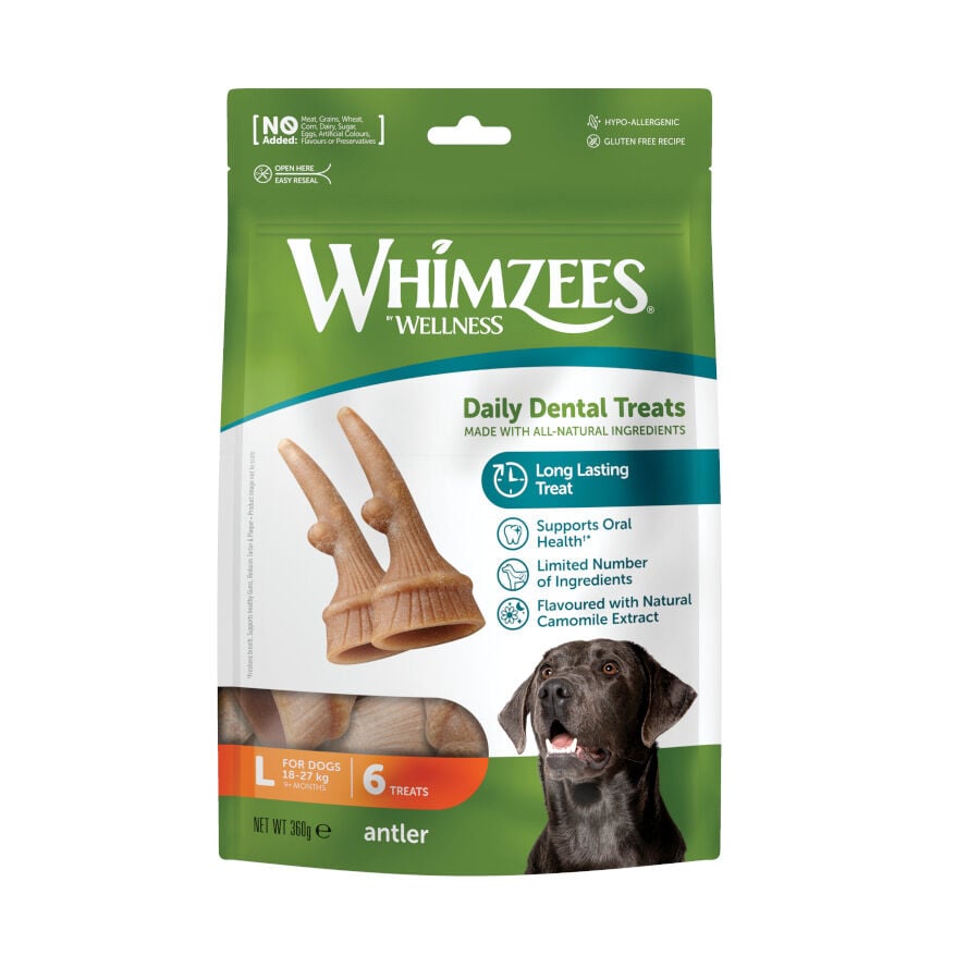 6 barritas Whimzees Snacks Dentales Astas para perros grandes, , large indicador imagen numero 1