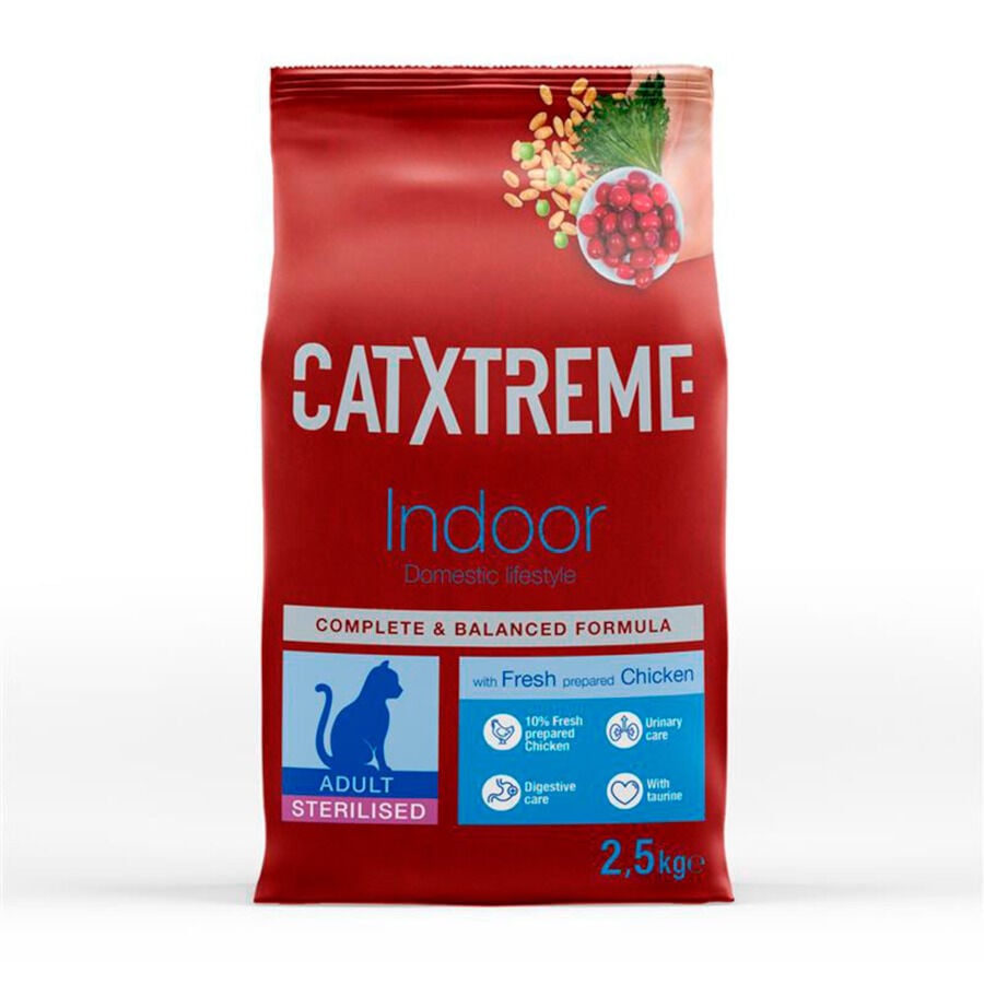 2.5 kg Catxtreme Adult Indoor Sterilised Pollo pienso para gatos, , large indicador imagen numero 1