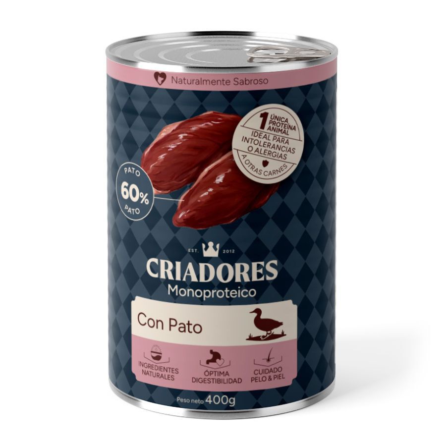 400 g Criadores Monoproteico Pato Lata para perros, , large indicador imagen numero 1