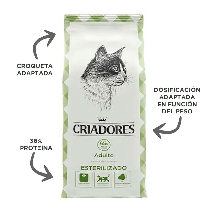 12 kg Criadores Adulto Esterilizado Pollo pienso para gatos, , large Imagen numero 3